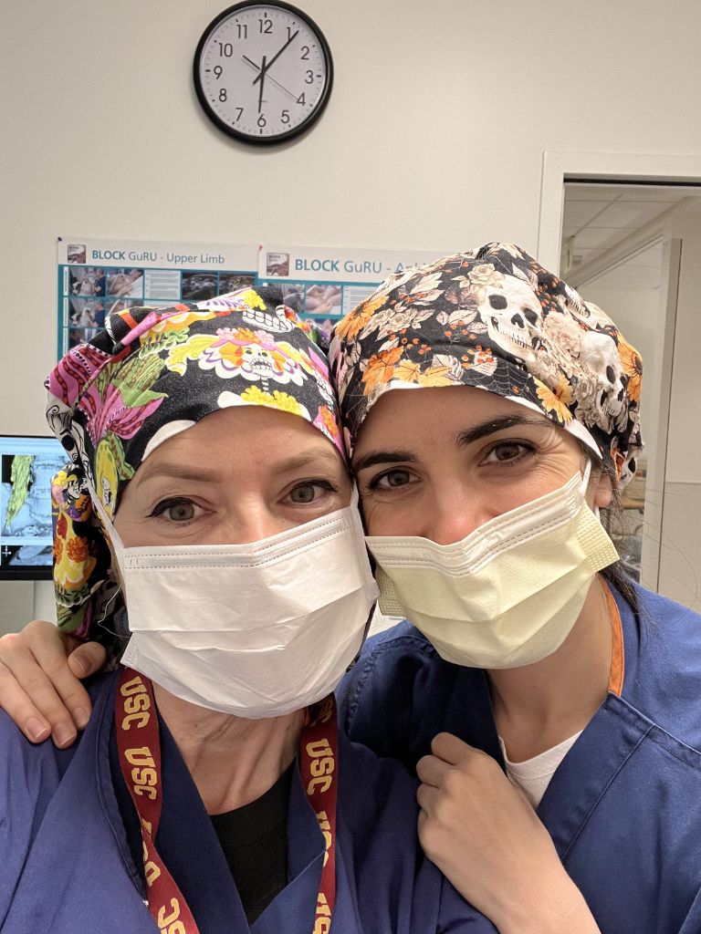 Colleagues in block room